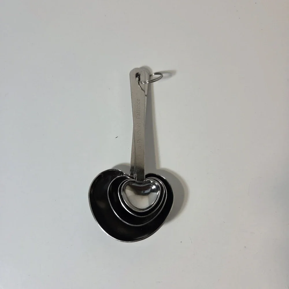 Hearrt shape measuring spoons stainless steel